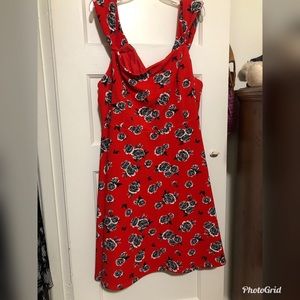 Torrid red & black floral dress